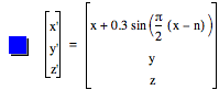 vector(prime(x),prime(y),prime(z))=vector(x+0.3*sin([pi/2*[x-n]]),y,z)