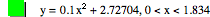 y=0.1*x^2+2.72704,0<x<1.834