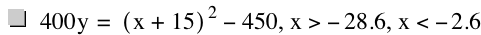 400*y=[x+15]^2-450,x>-28.6,x<-2.6