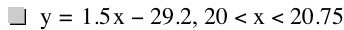 y=1.5*x-29.2,20<x<20.75