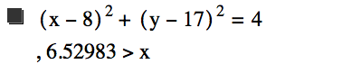 [x-8]^2+[y-17]^2=4,6.52983>x