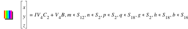 vector(x,y,z)=I*V_4*C_2+V_4*B,in(m,S_12),in(n,S_2),in(p,S_2),in(q,S_18),in(g,S_2),in(h,S_18),in(b,S_16)