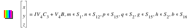 vector(x,y,z)=I*V_4*C_3+V_4*B,in(m,S_1),in(n,S_12),in(p,S_15),in(q,S_2),in(g,S_15),in(h,S_2),in(b,S_16)