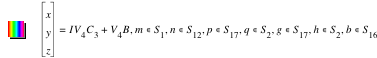 vector(x,y,z)=I*V_4*C_3+V_4*B,in(m,S_1),in(n,S_12),in(p,S_17),in(q,S_2),in(g,S_17),in(h,S_2),in(b,S_16)