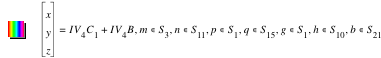 vector(x,y,z)=I*V_4*C_1+I*V_4*B,in(m,S_3),in(n,S_11),in(p,S_1),in(q,S_15),in(g,S_1),in(h,S_10),in(b,S_21)