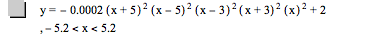 y=-(0.0002*[x+5]^2*[x-5]^2*[x-3]^2*[x+3]^2*[x]^2)+2,-5.2<x<5.2