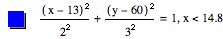 [x-13]^2/2^2+[y-60]^2/3^2=1,x<14.8
