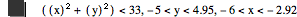 [[x]^2+[y]^2]<33,-5<y<4.95,-6<x<-2.92