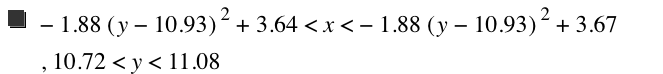 -(1.88*[y-10.93]^2)+3.64<x<-(1.88*[y-10.93]^2)+3.67,10.72<y<11.08