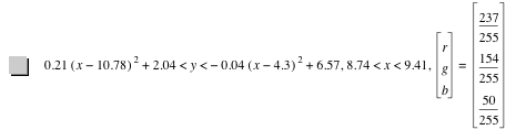 0.21*[x-10.78]^2+2.04<y<-(0.04*[x-4.3]^2)+6.57,8.74<x<9.41,vector(r,g,b)=vector(237/255,154/255,50/255)