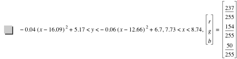 -(0.04*[x-16.09]^2)+5.17<y<-(0.06*[x-12.66]^2)+6.7,7.73<x<8.74,vector(r,g,b)=vector(237/255,154/255,50/255)