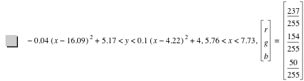 -(0.04*[x-16.09]^2)+5.17<y<0.1*[x-4.22]^2+4,5.76<x<7.73,vector(r,g,b)=vector(237/255,154/255,50/255)