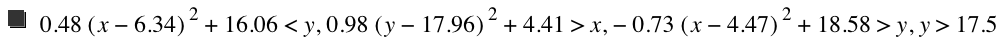 0.48*[x-6.34]^2+16.06<y,0.98*[y-17.96]^2+4.41>x,-(0.73*[x-4.47]^2)+18.58>y,y>17.5